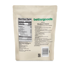 Bag of whole Medjool dates with nutrition facts and ingredient panel on back