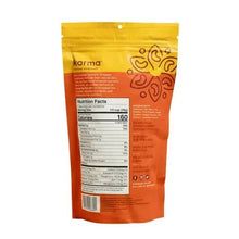 Turmeric-wrapped cashew snack bag back with Nutrition Facts panel and barcode
