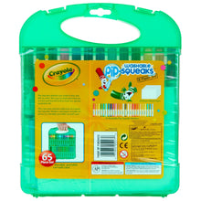 Crayola washable Pip-Squeaks marker set back label on green storage case