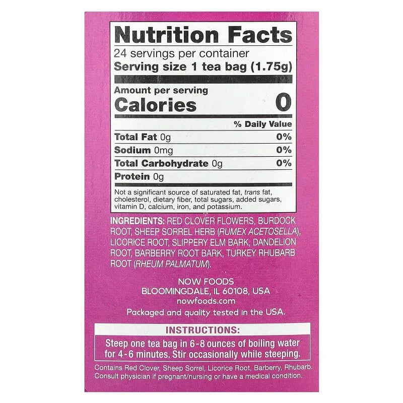 NOW Foods, Tea, Caffeine Free, 24 Tea Bags, 1.7 oz (48 g)