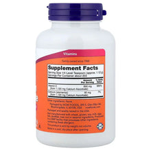 NOW Foods buffered calcium ascorbate vitamin C powder bottle, back label view.