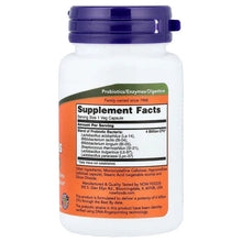 NOW Acidophilus supplement facts panel on bottle with purple cap