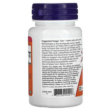 Methyl Folate supplement bottle back label with usage directions and ingredients text