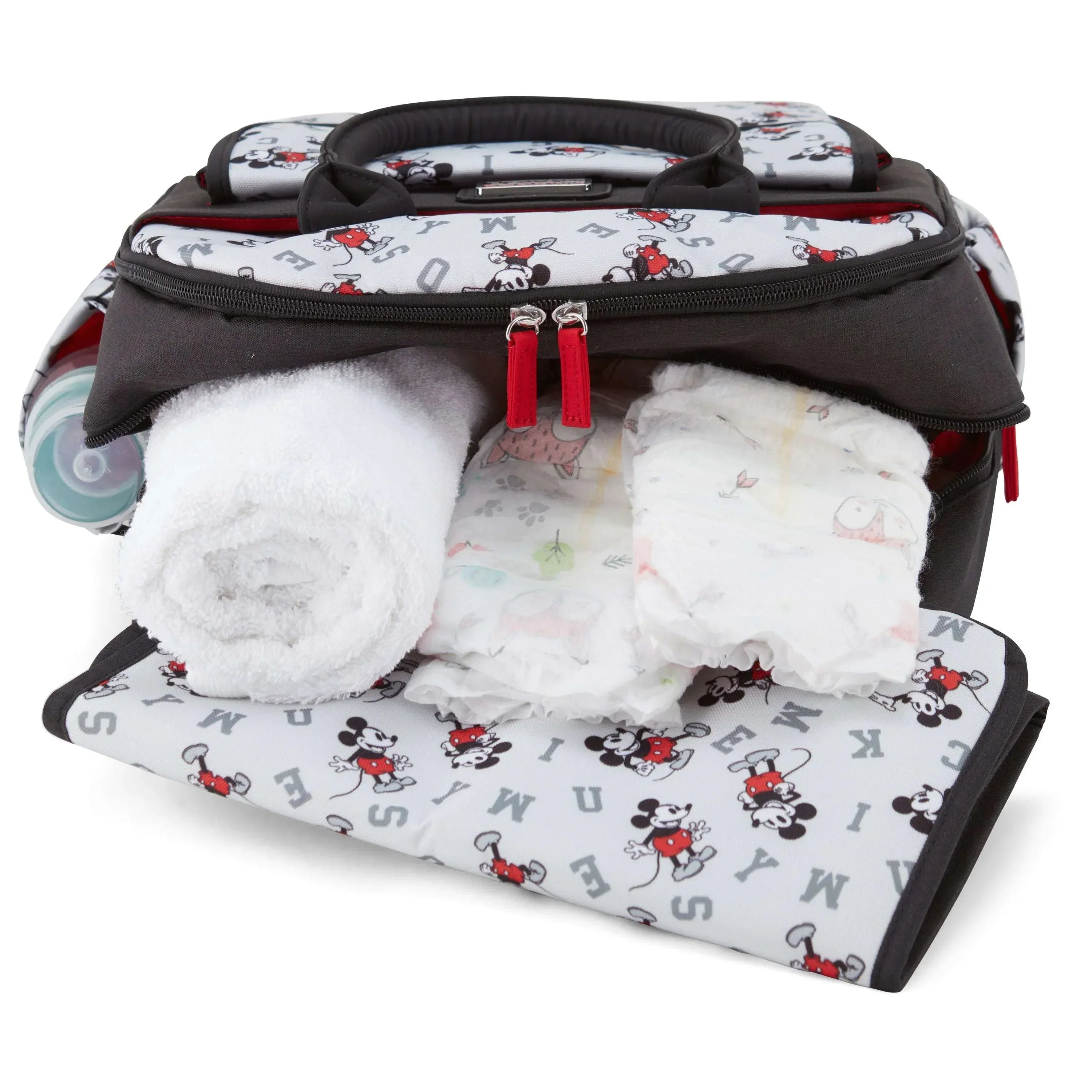 Disney Baby Diaper Bag, Black and Red Mickey, 16 Inch - USA MEGA SHOP