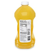 Original lemonade bottle back label with barcode, yellow drink, white cap