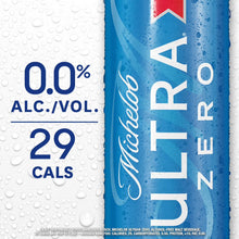 Michelob Ultra Zero blue beer can labeled 0.0% alcohol and 29 calories