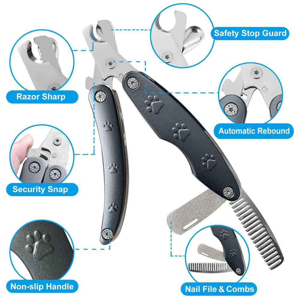 Pet Deluxe Dog Nail Trimmers for Sensitive Dog, Safe Dog Nail Clipper for Large Medium Small Dogs, Heavy Duty Dog Toenail Clippers, Professional Dog Nail Cutters for All Dogs with Thick Nail - USA MEGA SHOP