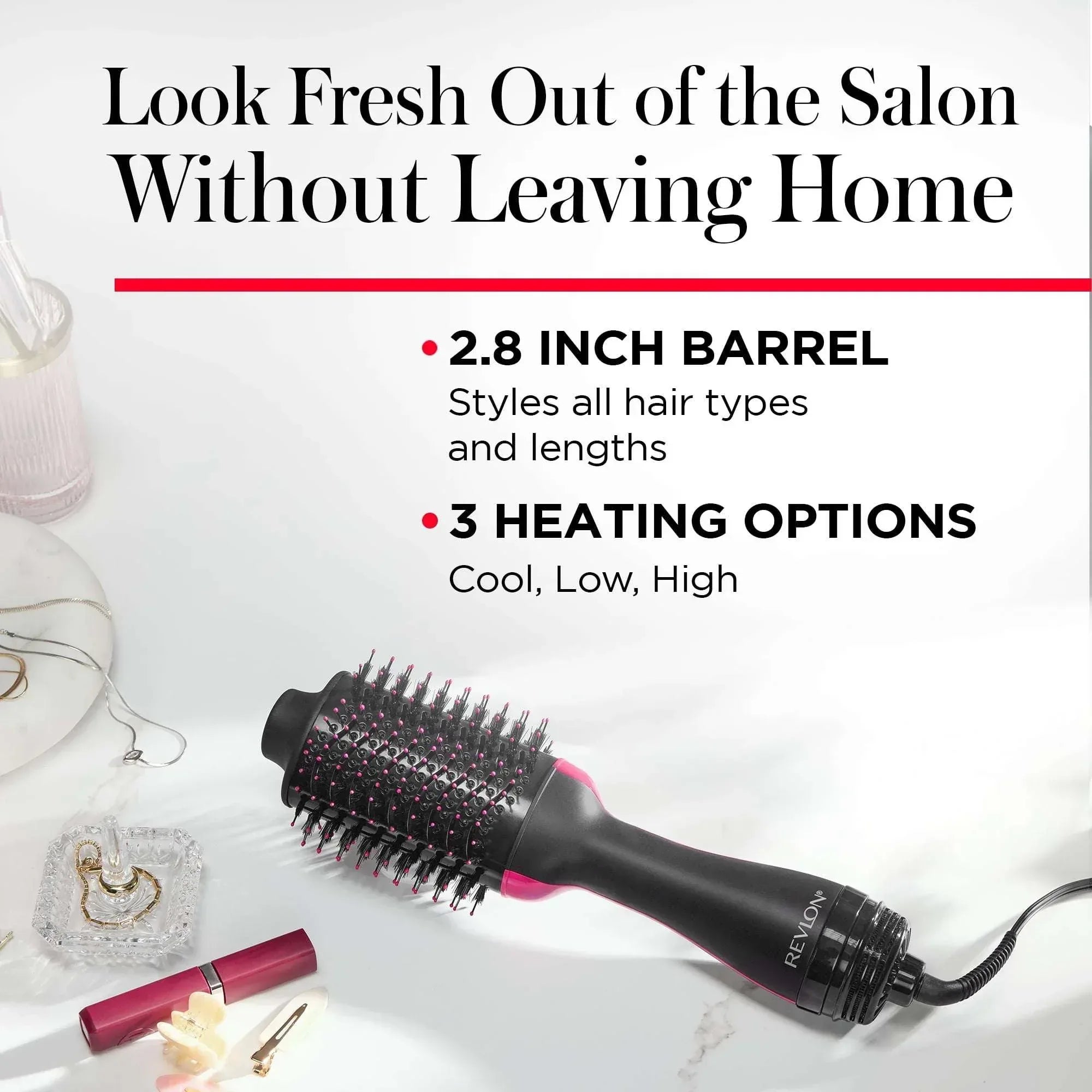 Revlon One-Step Volumizer Hair Dryer Ceramic Brush, Radiant Ruby (Limited Edition)