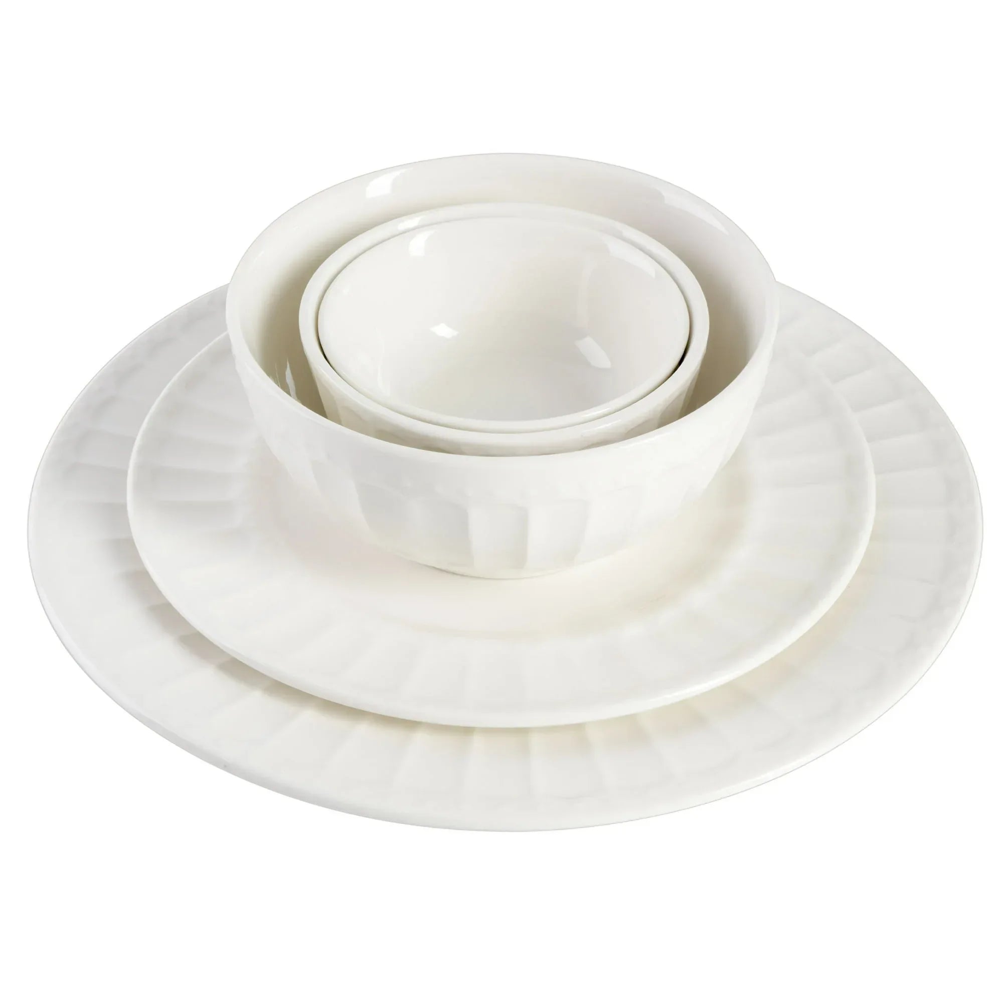 Gibson Home Gracious Dining Gourmet Expressions 40 Piece Embossed Porcelain Dinnerware Set