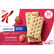 Strawberry pastry crisps box with 36 count, 100 calories, 7g sugar