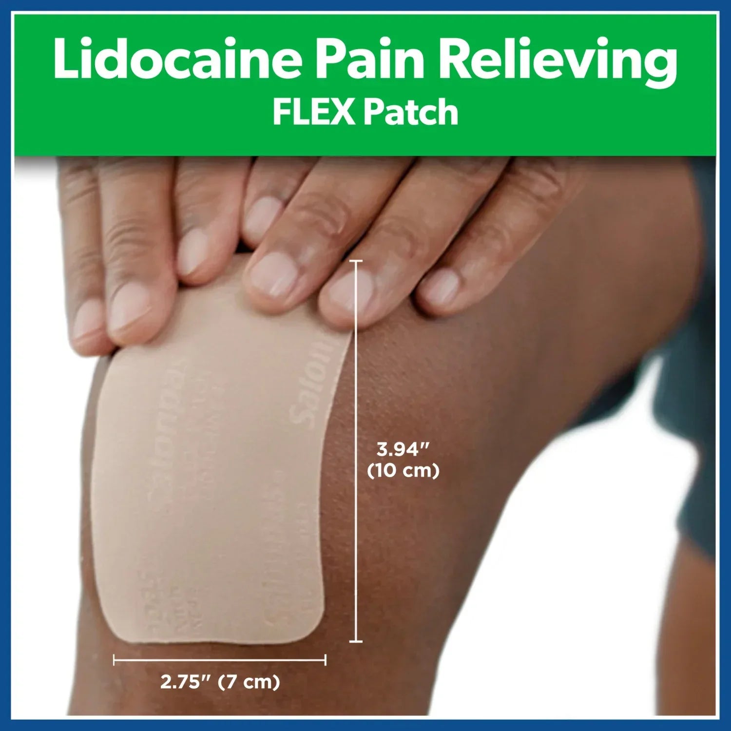 Salonpas Maximum Strength Flex Pain Relief Patch Lidocaine 4%, 8 Hours, Thin, Flexible, 7 Count