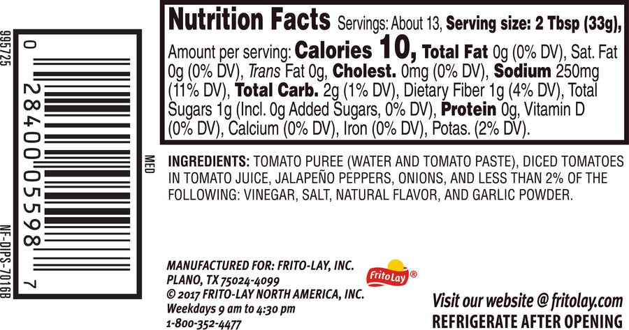 Tostitos Chunky Salsa, Medium, 15.5 oz Jar