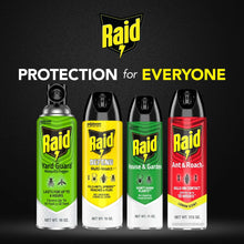 Raid insect killer lineup with multiple aerosol cans in different colors