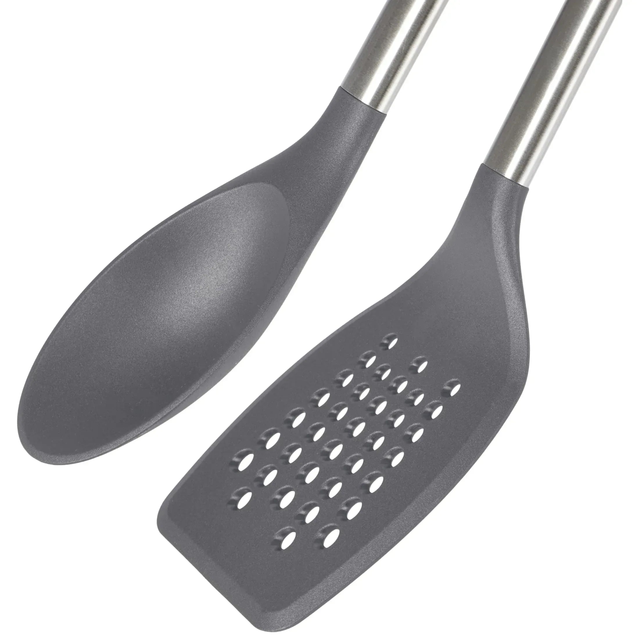 GoodCook Pro 2 Piece Turner & Spoon Set for Kitchen Cooking, Stainless Steel with Nylon Heads