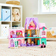 Kid Connection doll house play set with 28 pieces, opened pastel rooms with toy figures