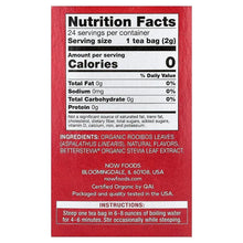 Nutrition Facts panel for caffeine-free Better Off Red tea, 24 servings