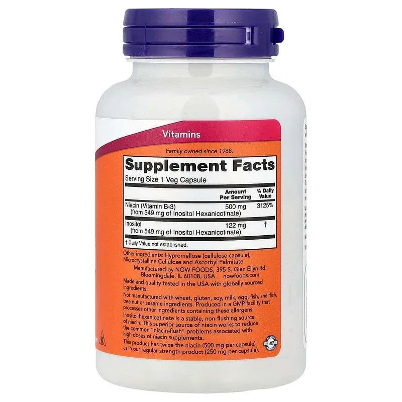 NOW Foods, Flush-Free Niacin, Veg Capsules