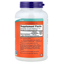 Calcium carbonate powder bottle with Supplement Facts back label and serving details