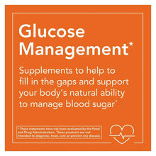 Glucose Management supplement informational card with text and heart icon