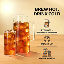 Lipton iced tea pitcher with instructions icons: brew hot drink cold
