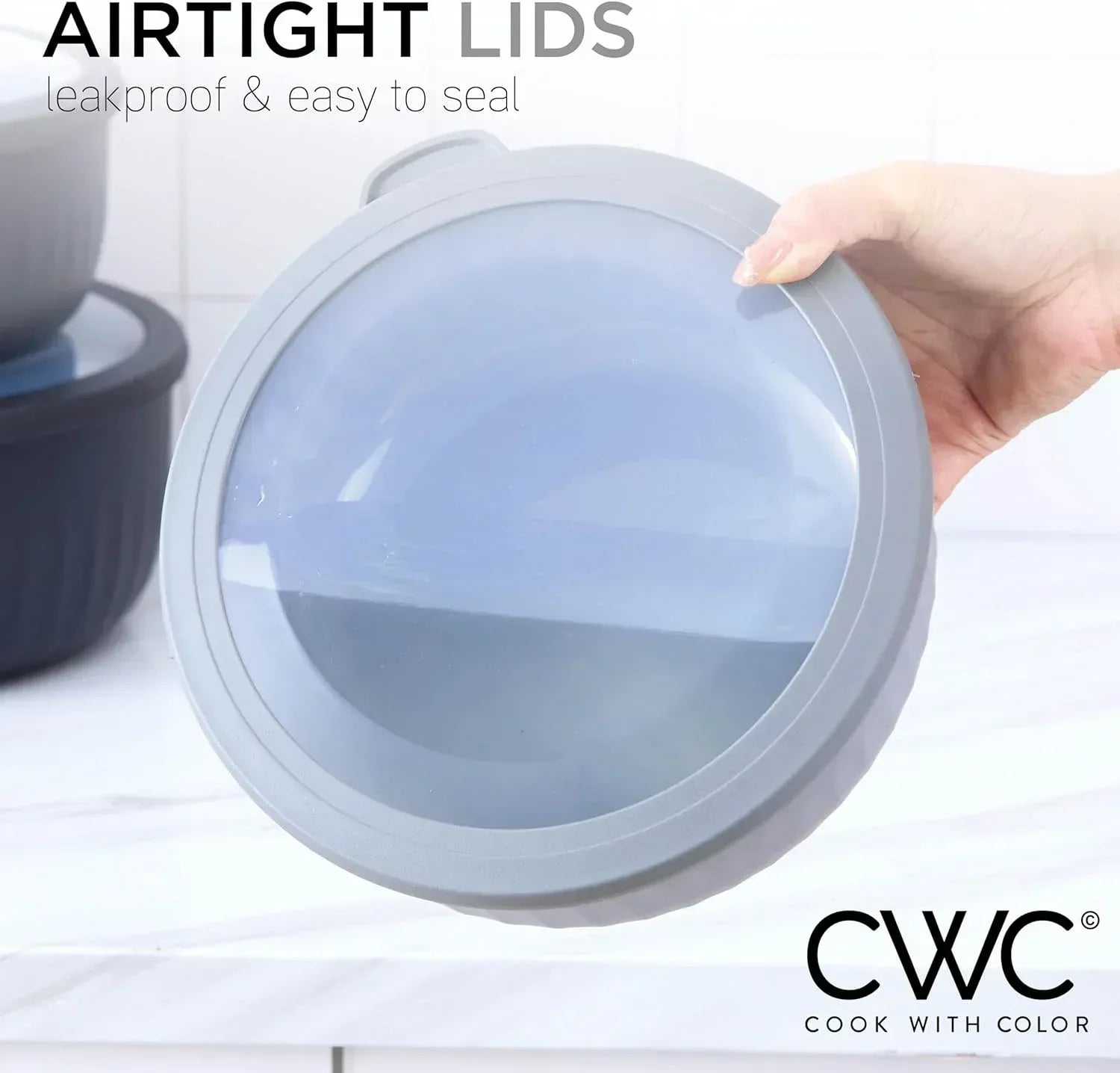 COOK WITH COLOR Meal Prep Containers Wide Mixing Bowls Food Storage Containers with Lids