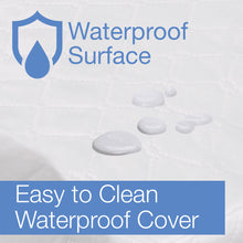 White waterproof changing pad cover with water droplet pattern