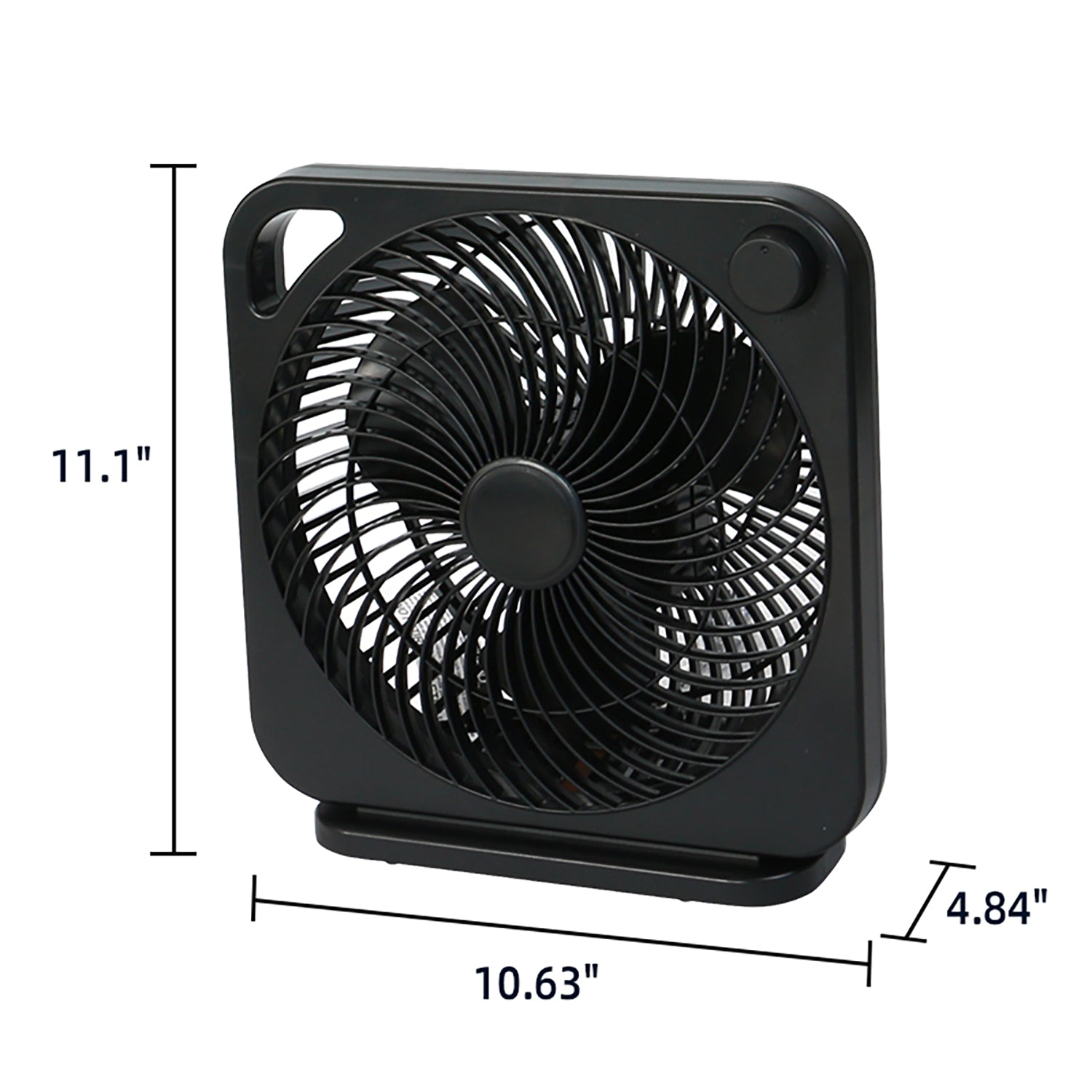 Mainstays New 9-inch Box Indoor Comfort Personal AC Electric Fan, 3 Speeds, Black