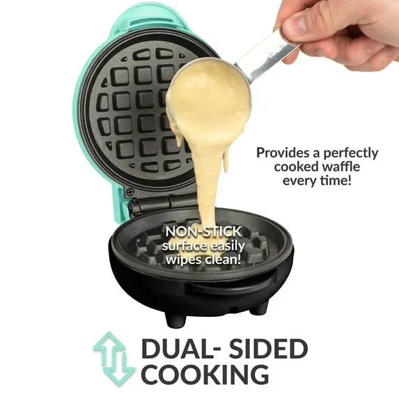 MyMini Waffle Maker, Teal - USA MEGA SHOP
