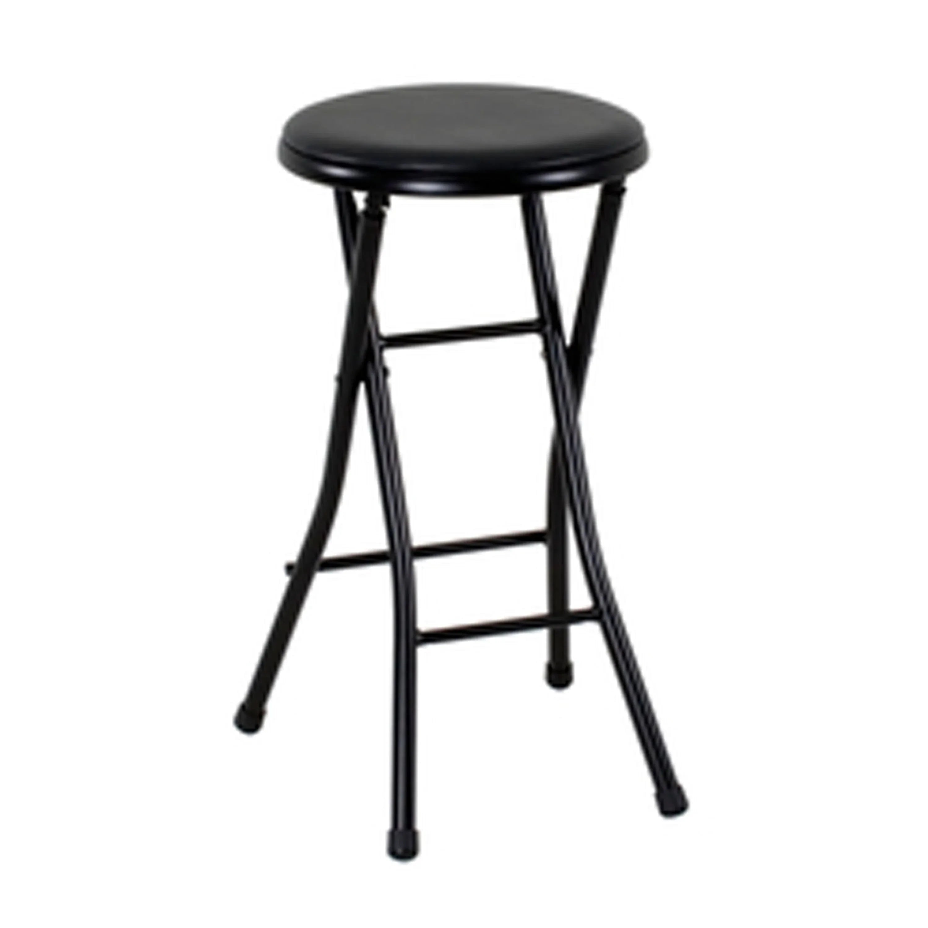 Mainstays 24" Vinyl Padded Folding Stool, Black