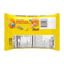 Reese's Pieces Eggs candy bag back with nutrition panel and barcode on yellow wrapper