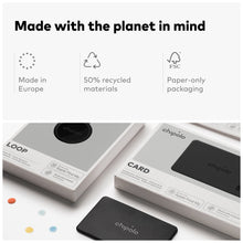 Bluetooth tracker Loop and Card retail packaging with product cards