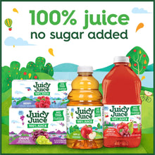 Assorted 100% juice bottles variety pack featuring berry, grape, and apple flavors