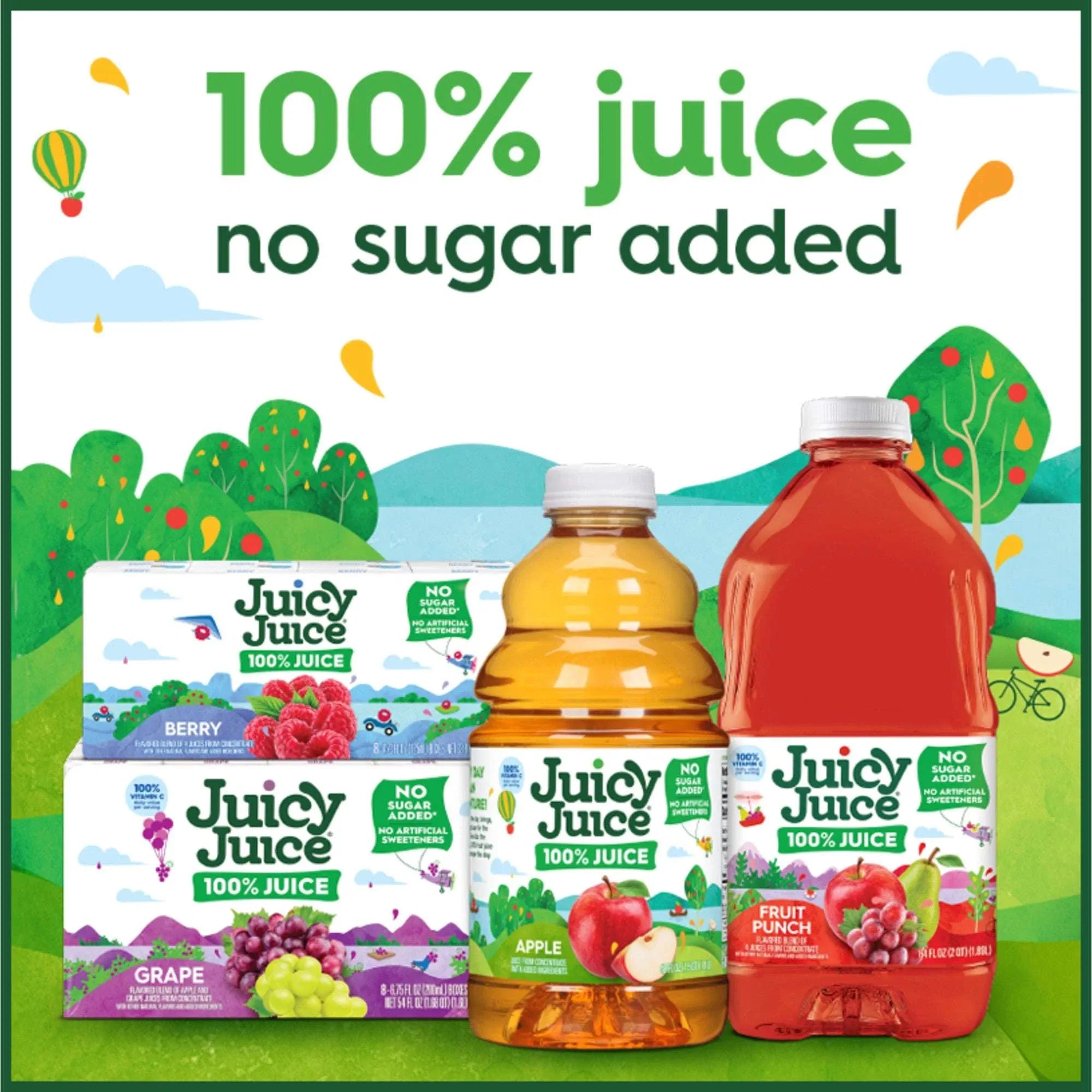 Juicy Juice 100% Juice, Apple Juice, 8 Count, 6.75 fl oz Juice Boxes