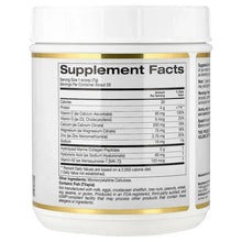 Supplement facts label on bone food jar with nutrient table