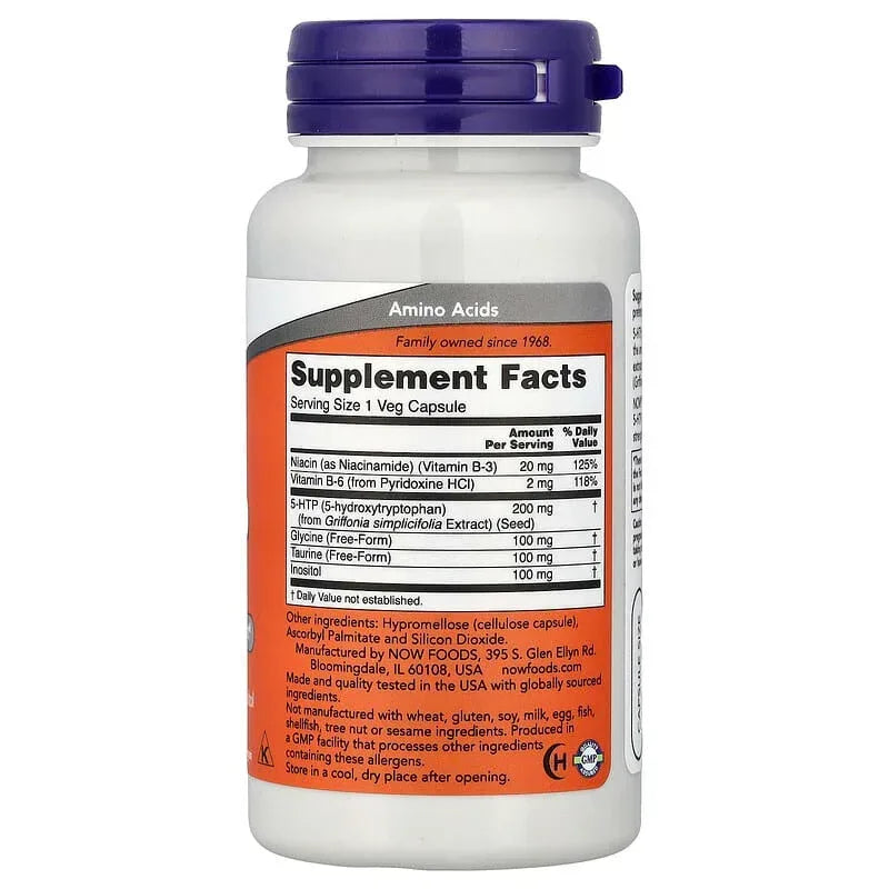NOW Foods, 5-HTP With Glycine, Taurine & Inositol, Veg Capsules