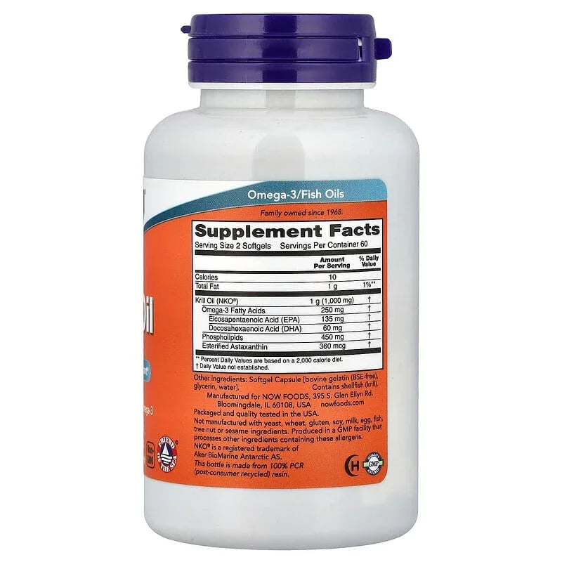 NOW Foods, Krill Oil, 500 mg, Softgels