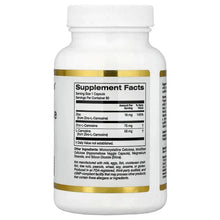 Zinc-L-Carnosine Complex supplement bottle, Supplement Facts panel, white cap.