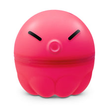 Reusable self-sealing animal balloon toy, pink, with black eye slits and center valve