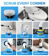 Interchangeable spin scrubber brush heads with white power unit base