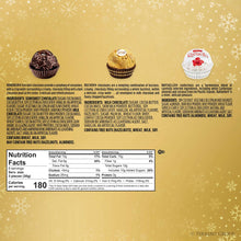 Ferrero Collection box back panel with nutrition facts and pictured chocolates at top