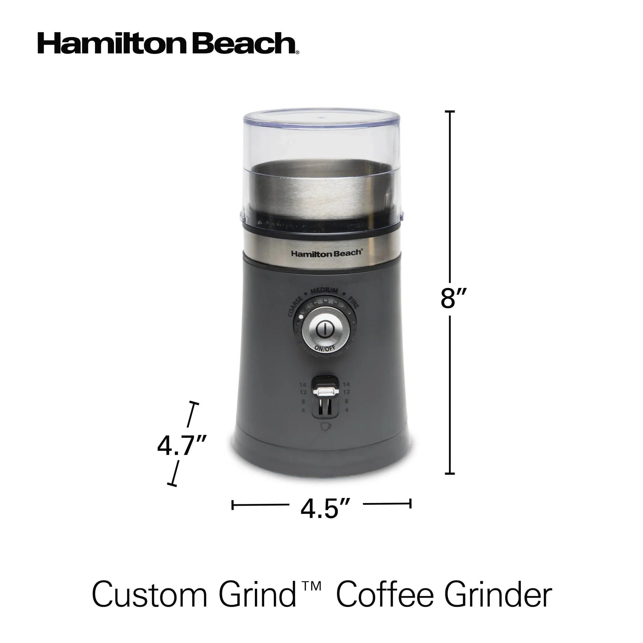 Hamilton Beach Custom Grind Electric Coffee Grinder, 14 Cups