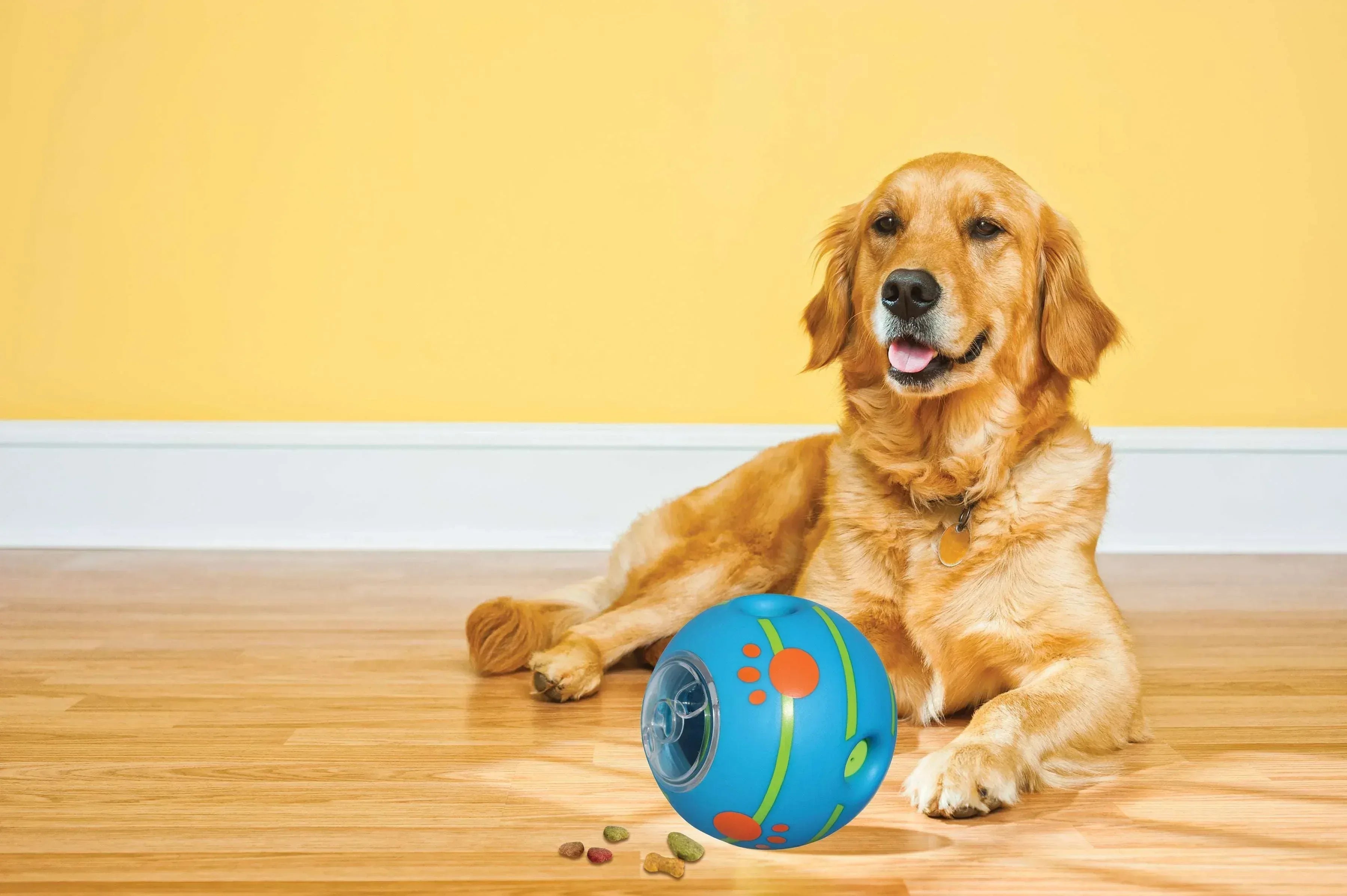 Pets Know Best Wobble Wag Giggle Treat Ball, Interactive Dog Toy & Treat Dispenser, Blue