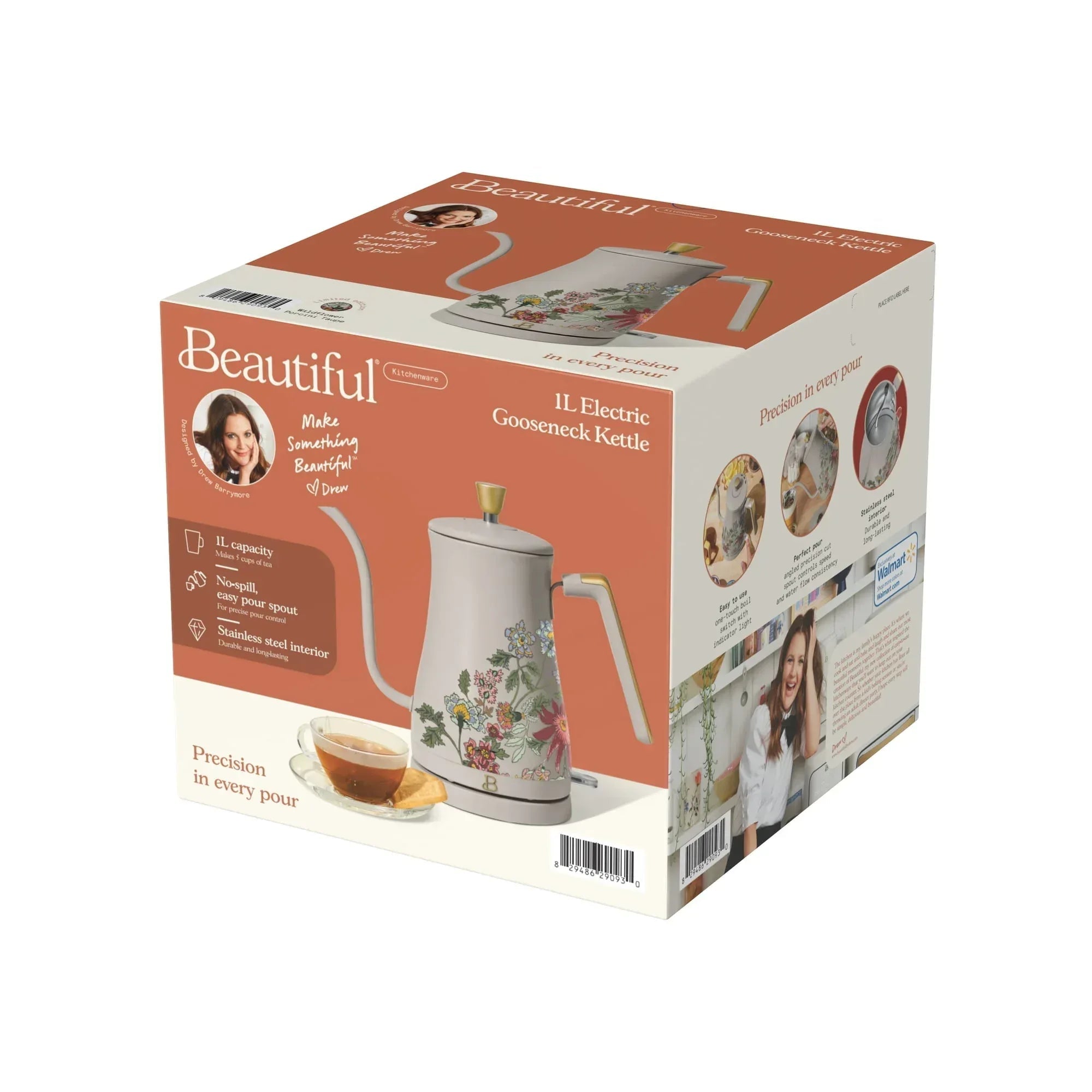 Beautiful 1-Liter Electric Gooseneck Kettle 1200 W, by Drew Barrymore