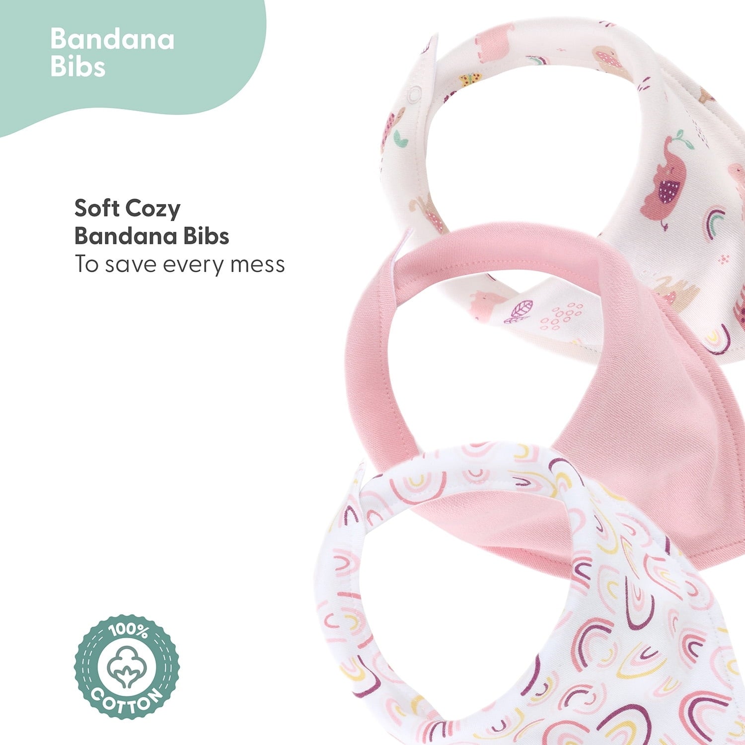 The Peanutshell Layette Gift Set for Baby Girls, 23 Essential Pieces, Pink Rainbow Safari Animals