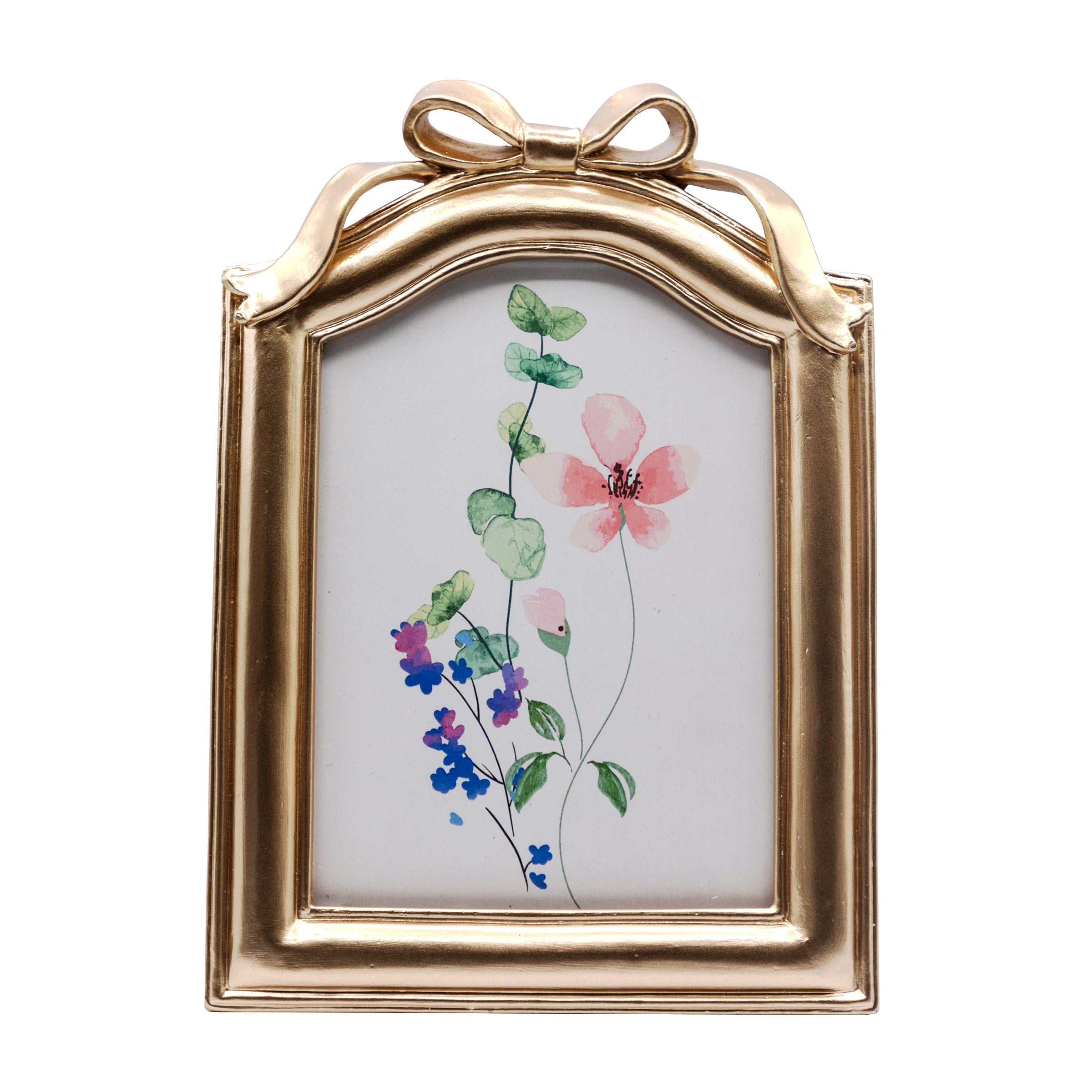 OneDesign Home 5X7 Gold Bow Detail Resin Tabletop Picture Frame