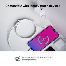 White Lightning cable with connector and charging phone device