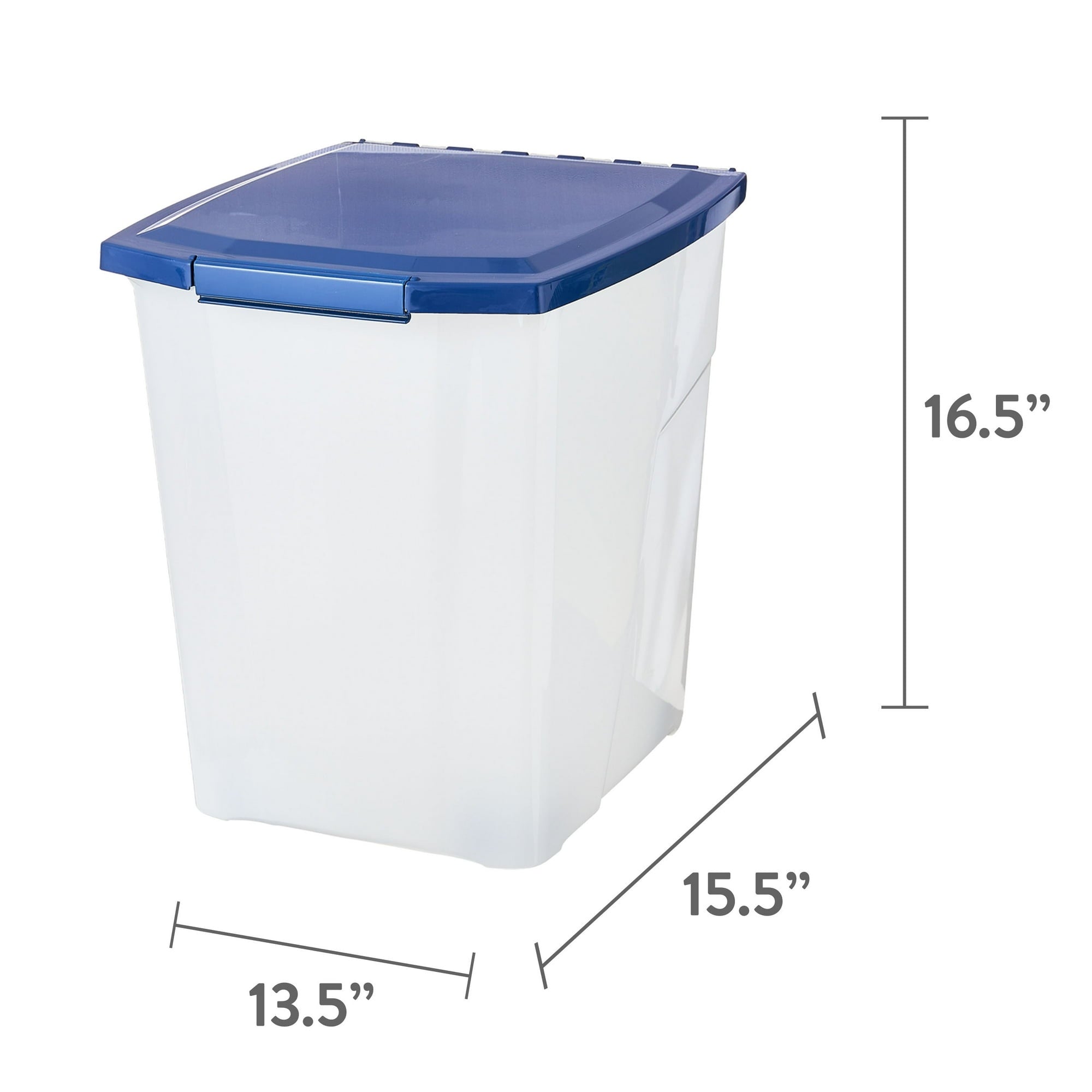 Vibrant Life Wheeled 1-Piece Dog Food Storage Pail with Pet Food Storage Container, Clear, (1 Pack)