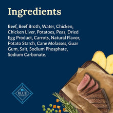 Blue Buffalo Delectables hearty beef topper pouch panel listing ingredients