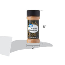 Ground cinnamon spice jar with height and width measurements