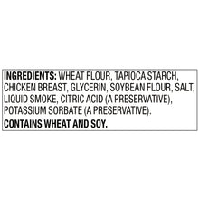 Ingredients list text on chicken jerky stick dog chew packaging